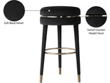 Coral Contemporary Swivel Counter Stool with Elegant Design, Soft Upholstery, and Gold Accents