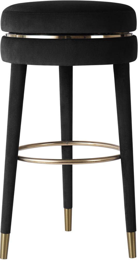 Coral Contemporary Swivel Counter Stool with Elegant Design, Soft Upholstery, and Gold Accents