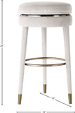 Coral Contemporary Swivel Counter Stool with Elegant Design, Soft Upholstery, and Gold Accents