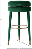 Coral Contemporary Swivel Counter Stool with Elegant Design, Soft Upholstery, and Gold Accents