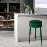 Coral Contemporary Swivel Counter Stool with Elegant Design, Soft Upholstery, and Gold Accents