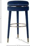Coral Contemporary Swivel Counter Stool with Elegant Design, Soft Upholstery, and Gold Accents