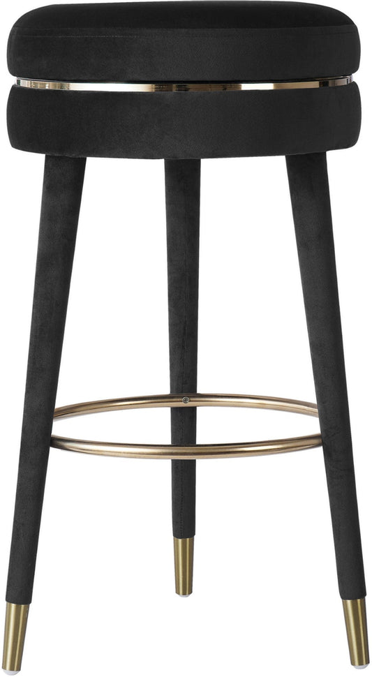 Coral Velvet Swivel Bar Stool - Elegant Contemporary Design with Durable Wood Frame & Metal Accents