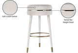 Coral Velvet Swivel Bar Stool - Elegant Contemporary Design with Durable Wood Frame & Metal Accents