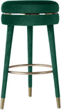 Coral Velvet Swivel Bar Stool - Elegant Contemporary Design with Durable Wood Frame & Metal Accents