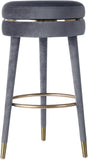 Coral Velvet Swivel Bar Stool - Elegant Contemporary Design with Durable Wood Frame & Metal Accents