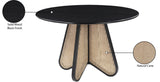 Butterfly Mid-Century Dining Table with Natural Cane Base and Solid Rubber Wood Frame for Elegance