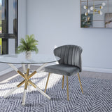 Finley Velvet Dining Chair Set of 2 - Elegant Curved Back with Gold Legs for Modern Dining Spaces