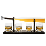 Baseball Bat Whiskey & Wine Decanter 4 Baseball Glasses (Standard Base)