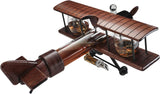 (EU ONLY) Whiskey-Dekanter-Set und Gläser, antikes Holz-Flugzeug – The Wine Savant Whiskey Geschenkset und 2 Flugzeuggläser, Pilotengeschenk mit beweglichen Teilen, alkoholbezogenes Geschenk, groß, 53.3 cm