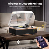 Angels Horn H019 Hi-Fi Bluetooth Turntable with Built-in Speakers vintage record player