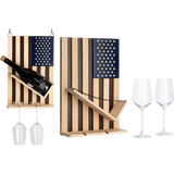 American Flag Wall Mounted Wine Rack, Beautiful Wine & Bottle Holder