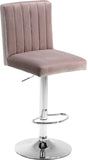 Joel Velvet Adjustable Stool Set of 2 - Luxurious Comfort with Chrome Base for Modern Spaces