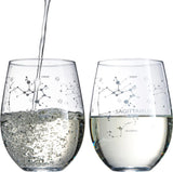 Set of 2 Zodiac Sign Wine Glasses with 2 Wooden Coasters (Sagittarius)