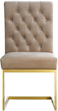 Cameron Velvet Dining Chair Set - Contemporary Design with Gold Stainless Steel Base and Deep Tufting