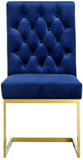Cameron Velvet Dining Chair Set - Contemporary Design with Gold Stainless Steel Base and Deep Tufting