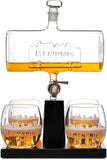 Wine & Whiskey Decanter Set 1100ml with 4 Whiskey Glasses