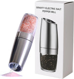 Battery Operated Salt & Pepper Grinder with LED Light, Silver