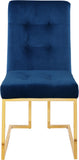 Pierre Contemporary Dining Chair Set - Plush Upholstered Chairs with Gold Metal Frame & Deep Tufting