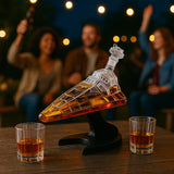 Galactic Command Cruiser Decanter Set | Handmade Glass | 17 Oz