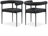 Louie Dining Chair Set of 2 - Modern Curved Back Design with Luxe Fabric and Durable Metal Frame