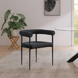Louie Dining Chair Set of 2 - Modern Curved Back Design with Luxe Fabric and Durable Metal Frame