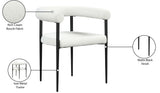 Louie Dining Chair Set of 2 - Modern Curved Back Design with Luxe Fabric and Durable Metal Frame