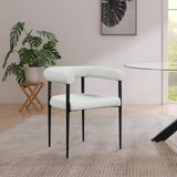 Louie Dining Chair Set of 2 - Modern Curved Back Design with Luxe Fabric and Durable Metal Frame