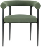 Louie Dining Chair Set of 2 - Modern Curved Back Design with Luxe Fabric and Durable Metal Frame