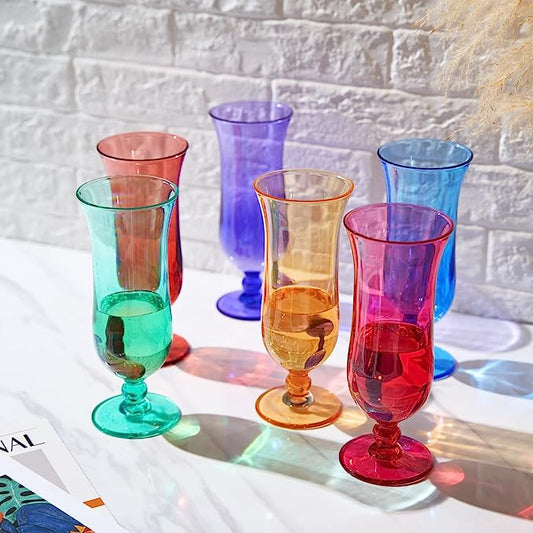 Unbreakable Color Hurricane Glasses | Set of 6, 14 oz