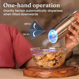 Battery Operated Salt & Pepper Grinder with LED Light, Silver