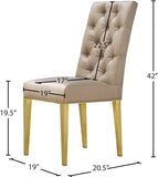 Capri Contemporary Dining Chairs - Set of 2 with Plush Tufting and Gold Stainless Steel Legs
