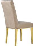 Capri Contemporary Dining Chairs - Set of 2 with Plush Tufting and Gold Stainless Steel Legs