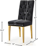 Capri Contemporary Dining Chairs - Set of 2 with Plush Tufting and Gold Stainless Steel Legs