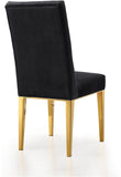 Capri Contemporary Dining Chairs - Set of 2 with Plush Tufting and Gold Stainless Steel Legs