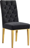 Capri Contemporary Dining Chairs - Set of 2 with Plush Tufting and Gold Stainless Steel Legs