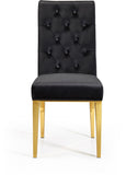 Capri Contemporary Dining Chairs - Set of 2 with Plush Tufting and Gold Stainless Steel Legs