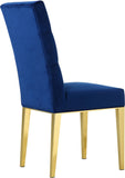 Capri Contemporary Dining Chairs - Set of 2 with Plush Tufting and Gold Stainless Steel Legs
