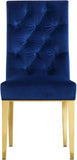 Capri Contemporary Dining Chairs - Set of 2 with Plush Tufting and Gold Stainless Steel Legs