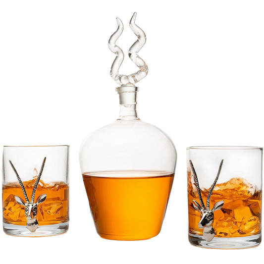 Stag Antler Whiskey Decanter Set 8.5" H, 750ml