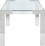 Casper Contemporary Dining Table with Glass Top and Acrylic Legs for a Luxurious Home Atmosphere