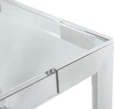 Casper Contemporary Dining Table with Glass Top and Acrylic Legs for a Luxurious Home Atmosphere