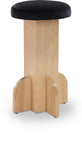 Wyatt Stool - Art Deco Velvet Bar or Counter Stool with Luxe Cushioned Seat and Natural Ash Finish
