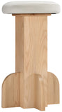 Wyatt Stool - Art Deco Velvet Bar or Counter Stool with Luxe Cushioned Seat and Natural Ash Finish
