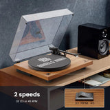Angels Horn H002BT-OR Exceptional Quality Vintage Wooden Turntable  Bluetooth Vinyl Player
