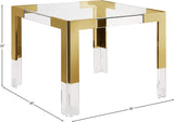 Casper Dining Table - Contemporary Gold Frame with Glass Top, Acrylic Legs for Luxe Dining Experience