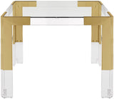 Casper Dining Table - Contemporary Gold Frame with Glass Top, Acrylic Legs for Luxe Dining Experience