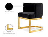 Gianna Velvet Dining Chair - Contemporary Retro Design with Plush Comfort and Stunning Gold Base