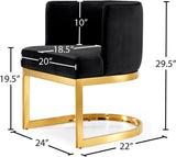 Gianna Velvet Dining Chair - Contemporary Retro Design with Plush Comfort and Stunning Gold Base