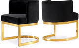 Gianna Velvet Dining Chair - Contemporary Retro Design with Plush Comfort and Stunning Gold Base